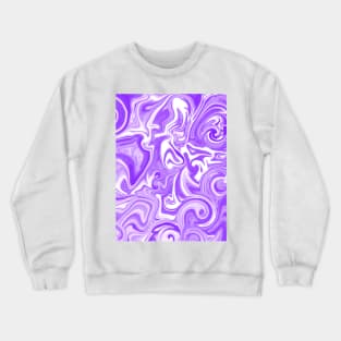 Fluid Purple and White Swirly Pattern Crewneck Sweatshirt